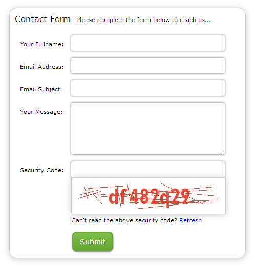 Free Download Contact Form In Html With Captcha Code Html