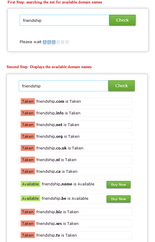 Domain Name Checker using Ajax, Jquery and PHP