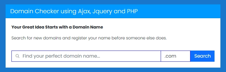 Domain Checker using Ajax, Jquery and PHP