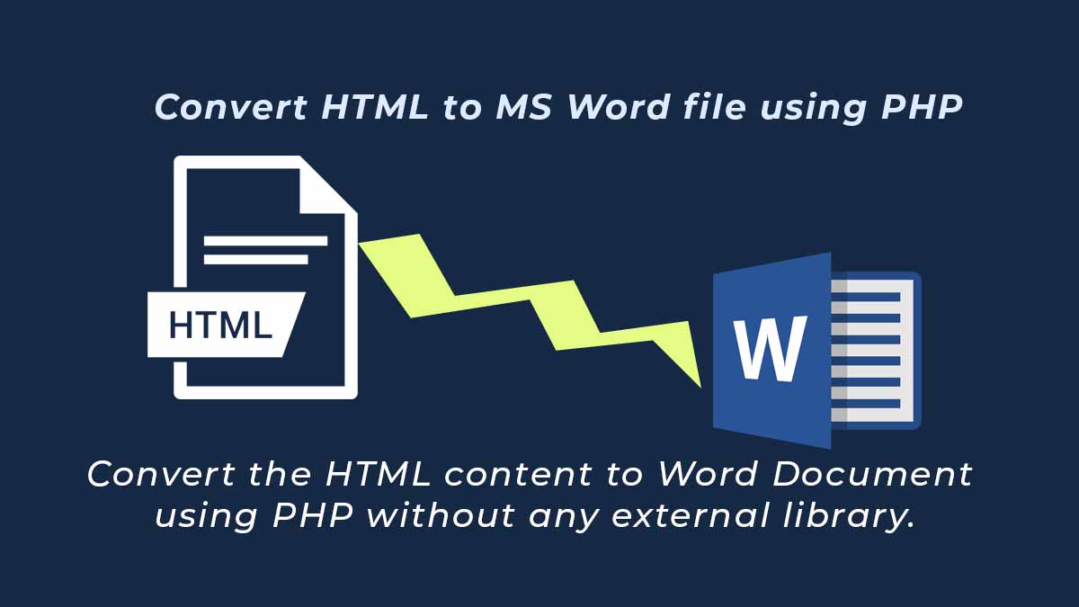 Convert HTML to MS Word Document using PHP