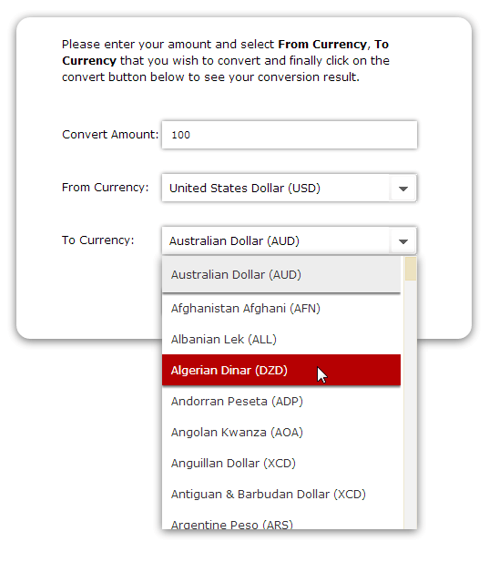 Currency Converter using Ajax, Jquery and PHP CURL