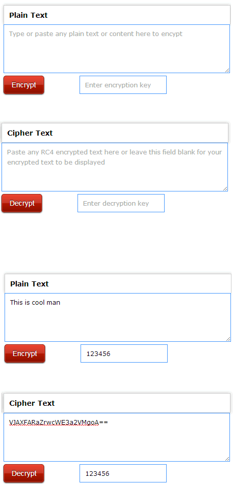 Encryption and Decryption with RC4, Base64, MD5 and SHA1 using Jquery and PHP