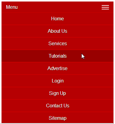 Responsive Menu using CSS and jQuery