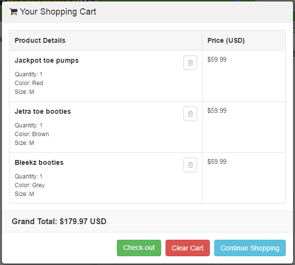 Shopping Cart with Ajax and PHP v6